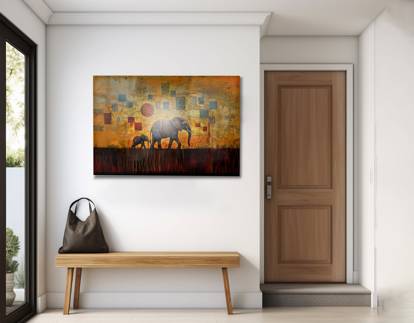 Elephant Family Gold Abstract African American abstract art view 23