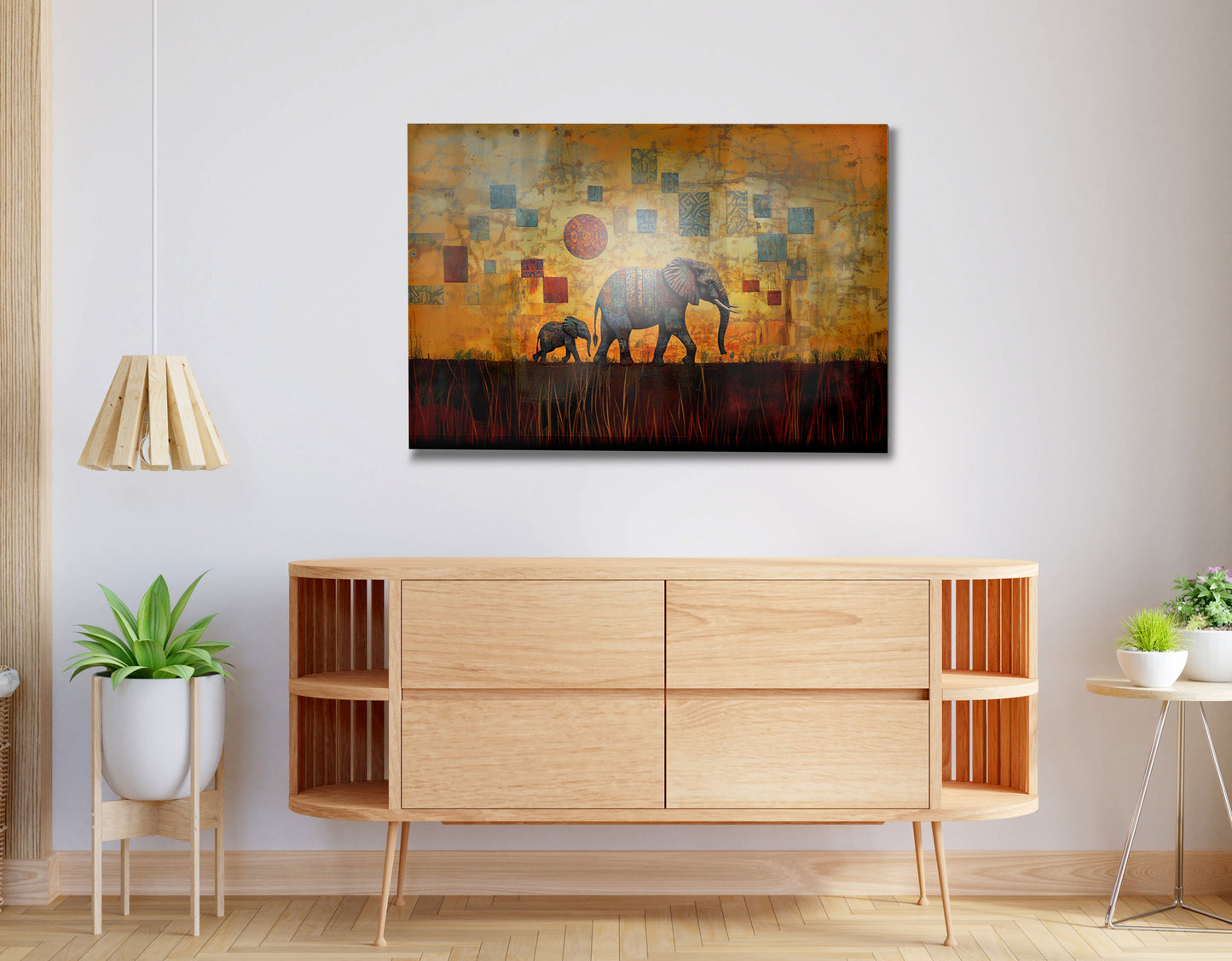Elephant Family Gold Abstract African American abstract art view 20