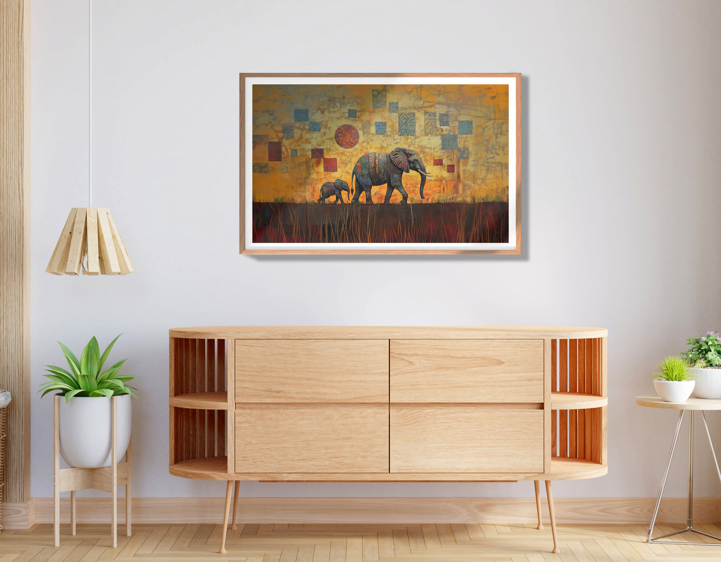 Elephant Family Gold Abstract African American abstract art view 80