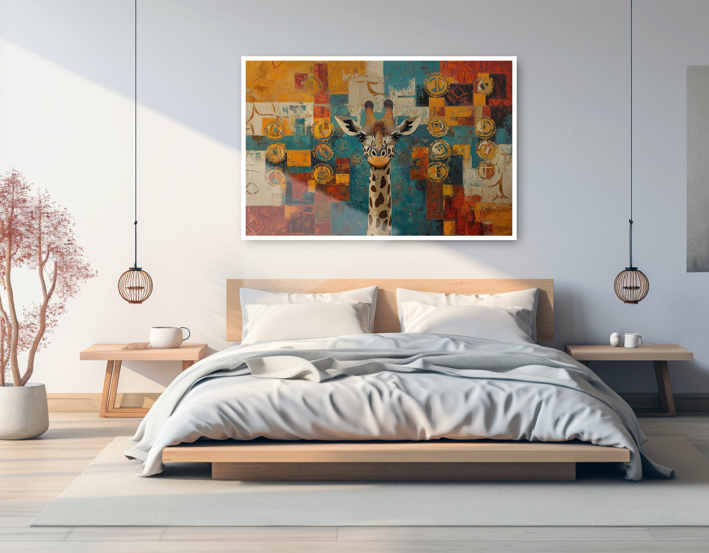 Giraffe Gold Pattern African American canvas print artwork view