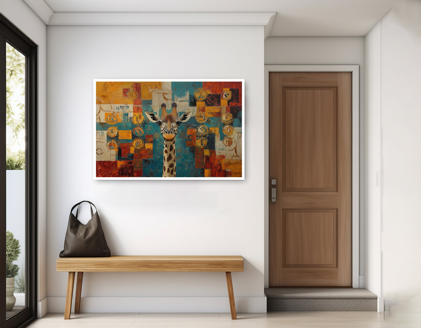 Giraffe Gold Pattern African American canvas print home decor view