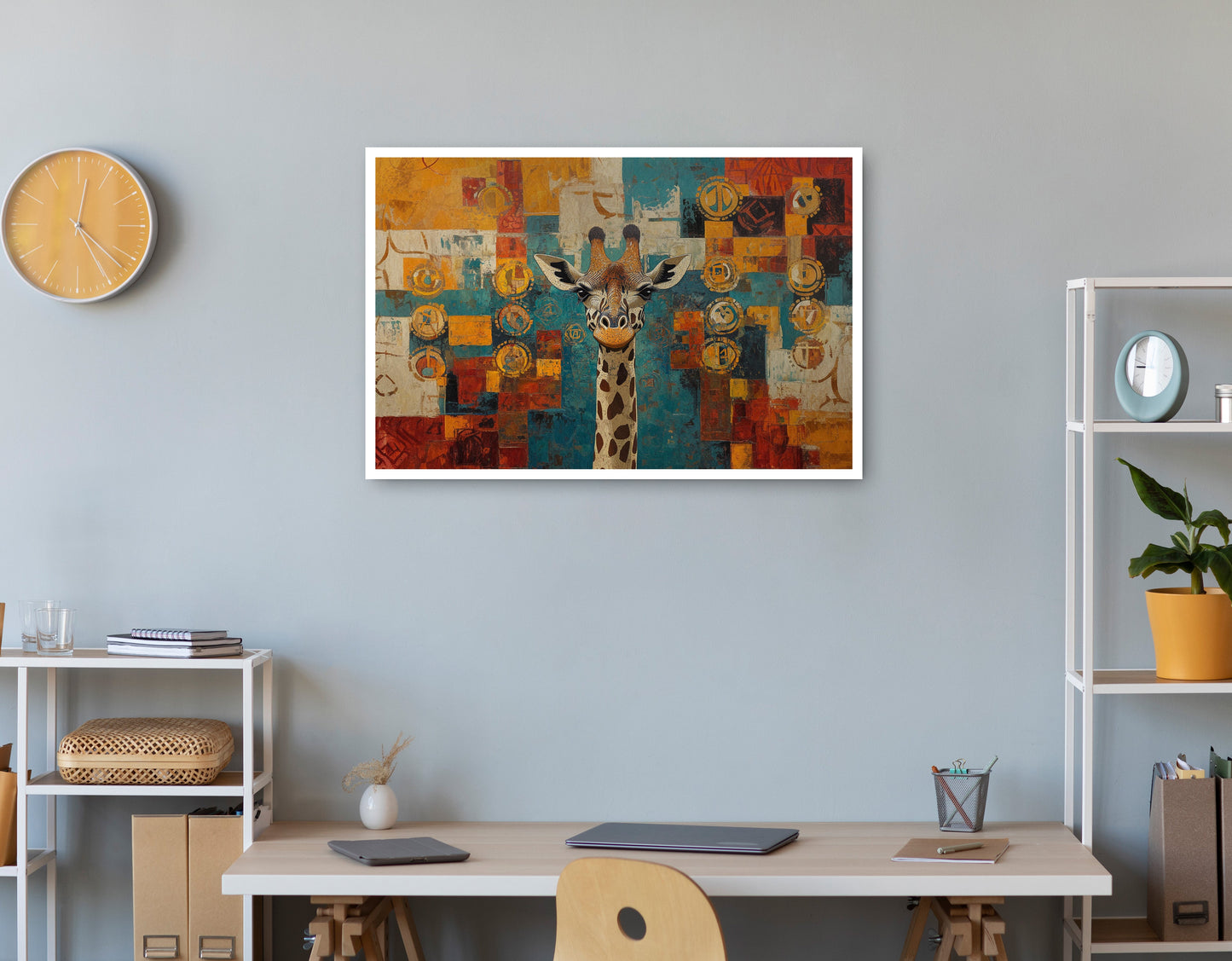 Giraffe Gold Pattern African American canvas print print view