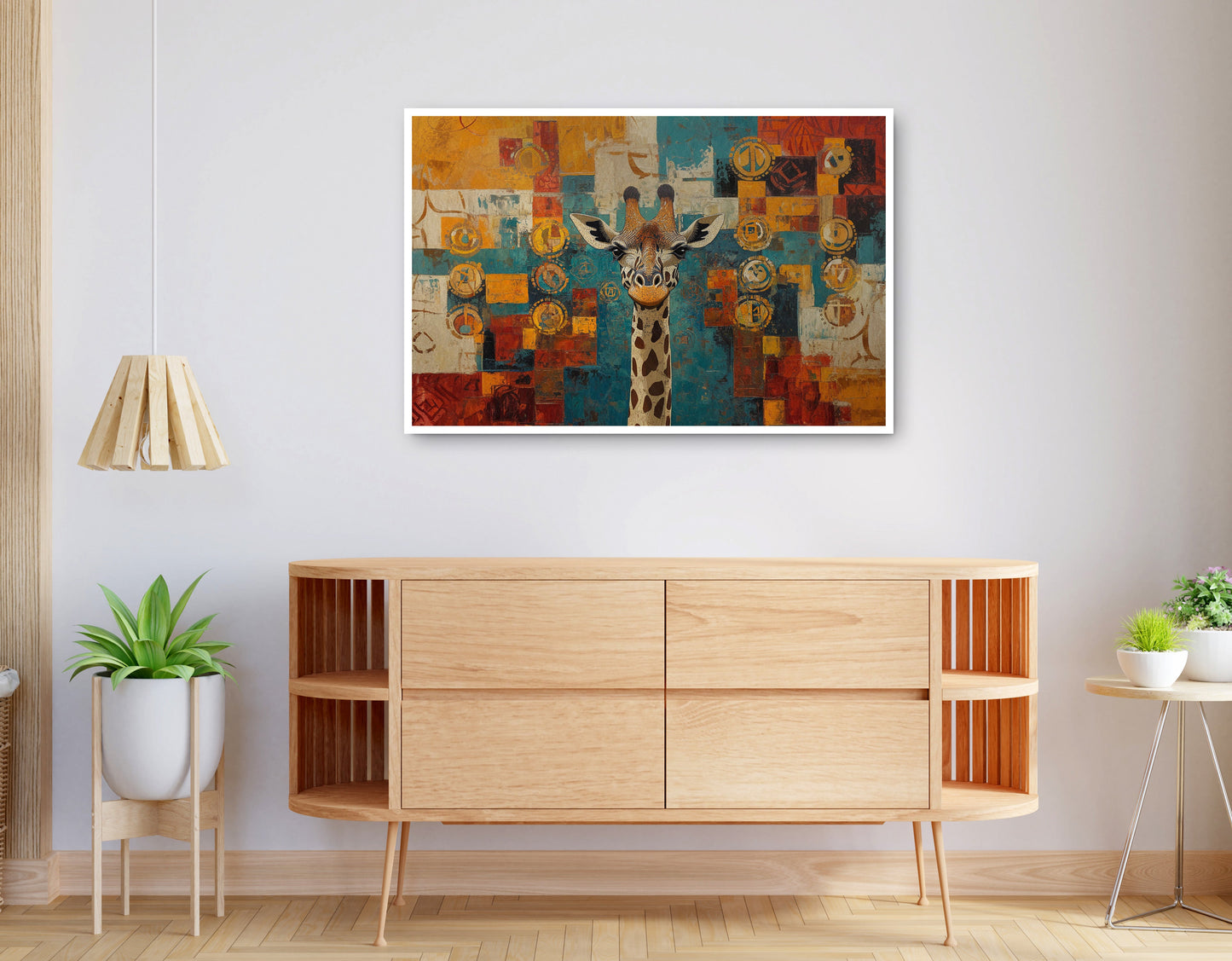 Alternate view of Giraffe Gold Pattern African American canvas print