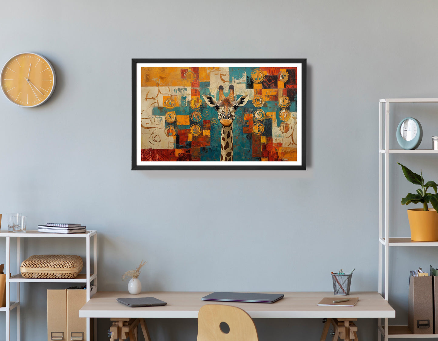 Giraffe Gold Pattern African American canvas print view 72