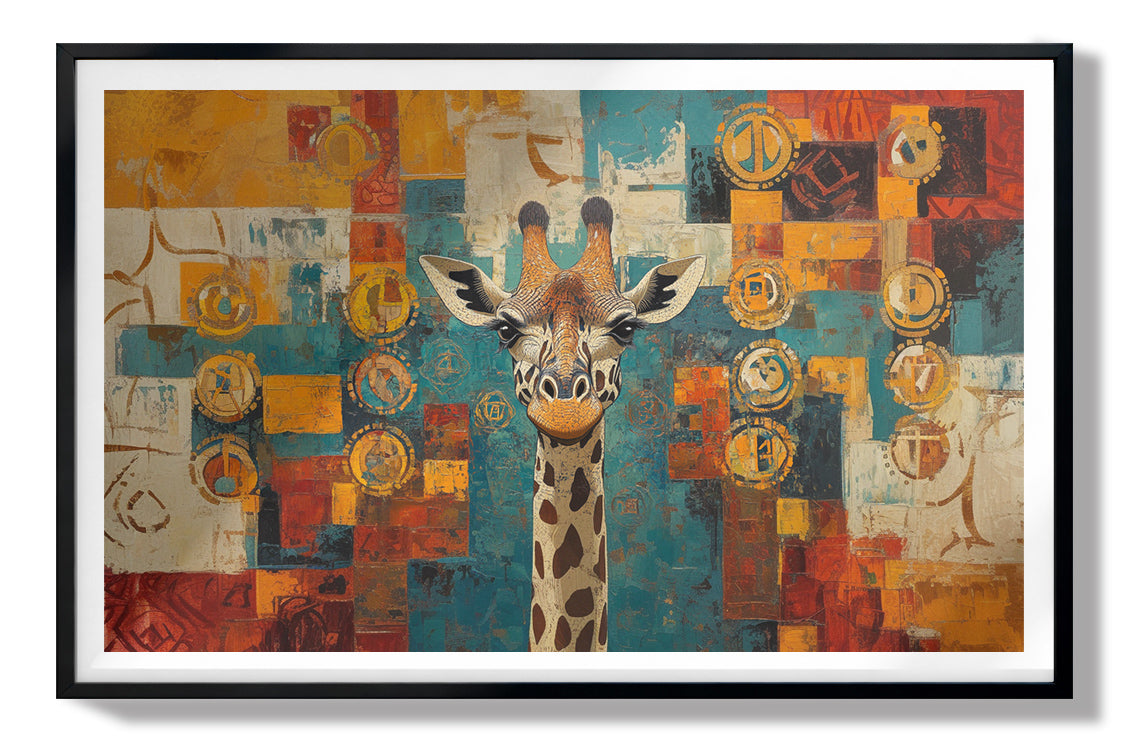 Giraffe Gold Pattern African American canvas print view 67