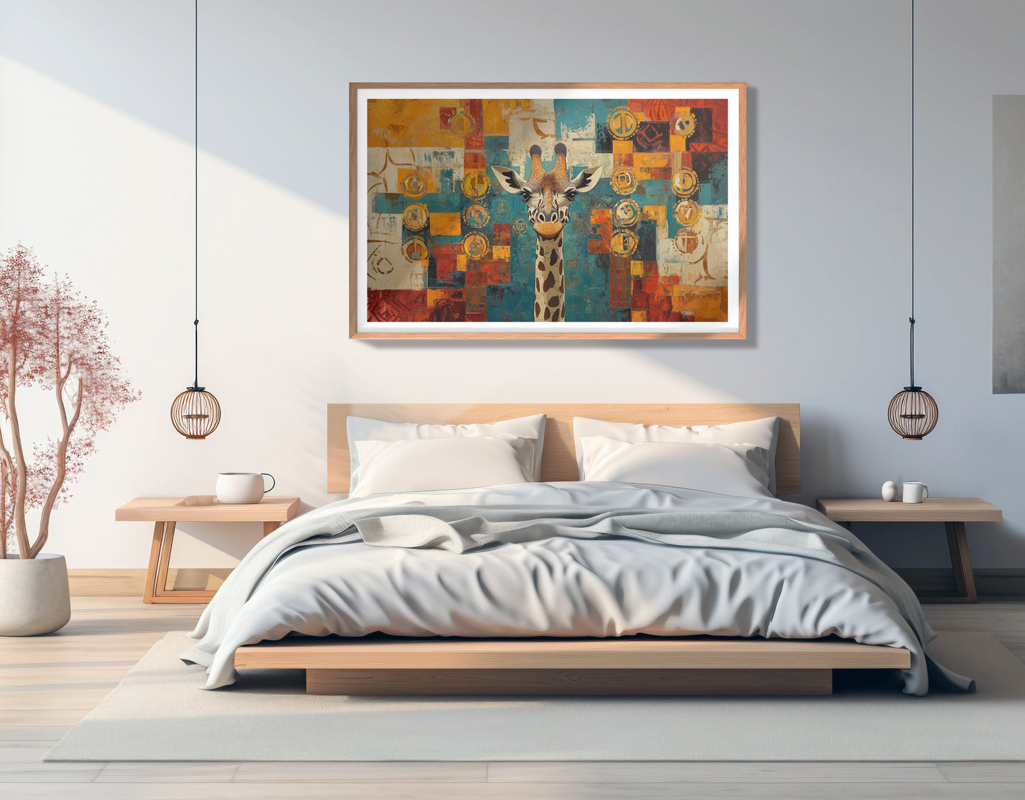 Giraffe Gold Pattern African American canvas print view 81
