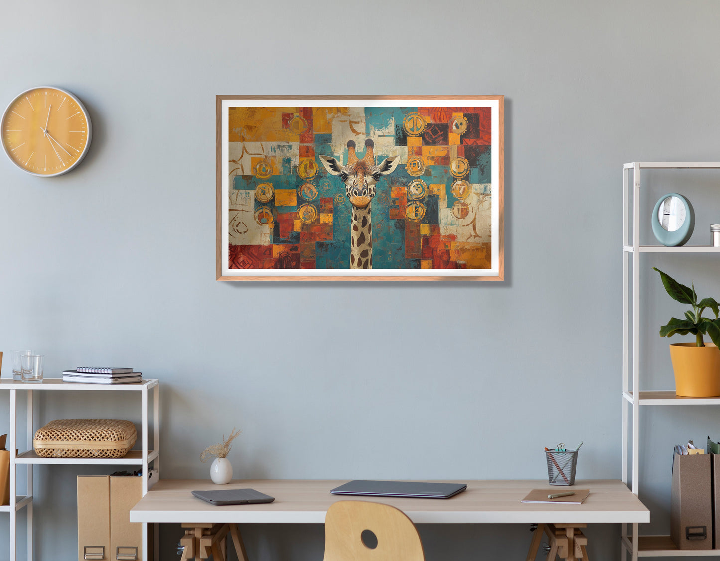 Giraffe Gold Pattern African American canvas print view 84