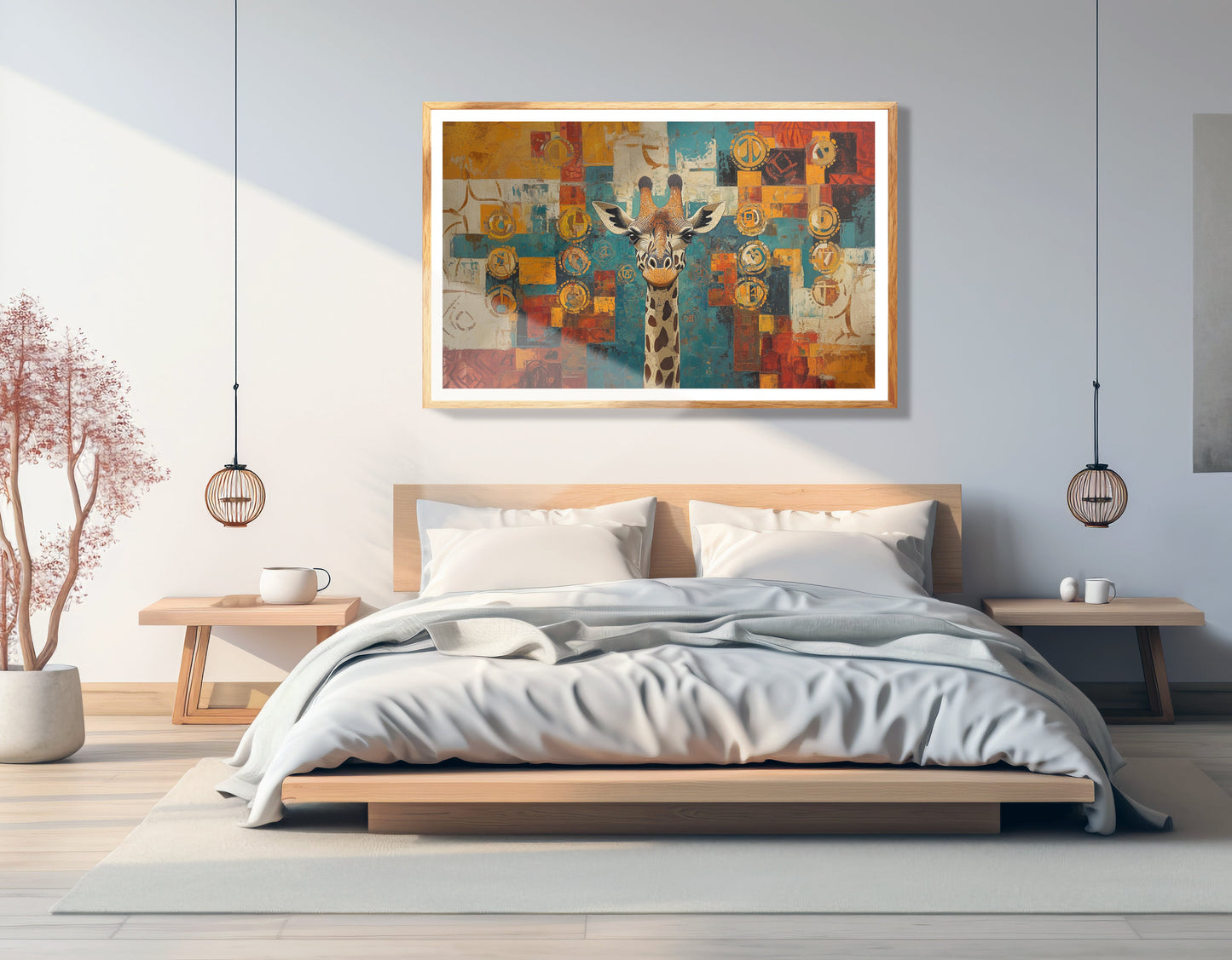 Giraffe Gold Pattern African American canvas print view 75