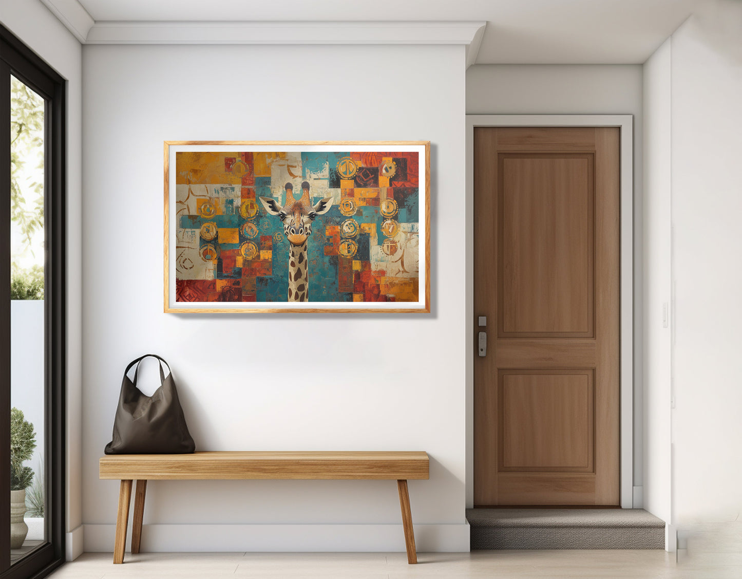 Giraffe Gold Pattern African American canvas print view 77