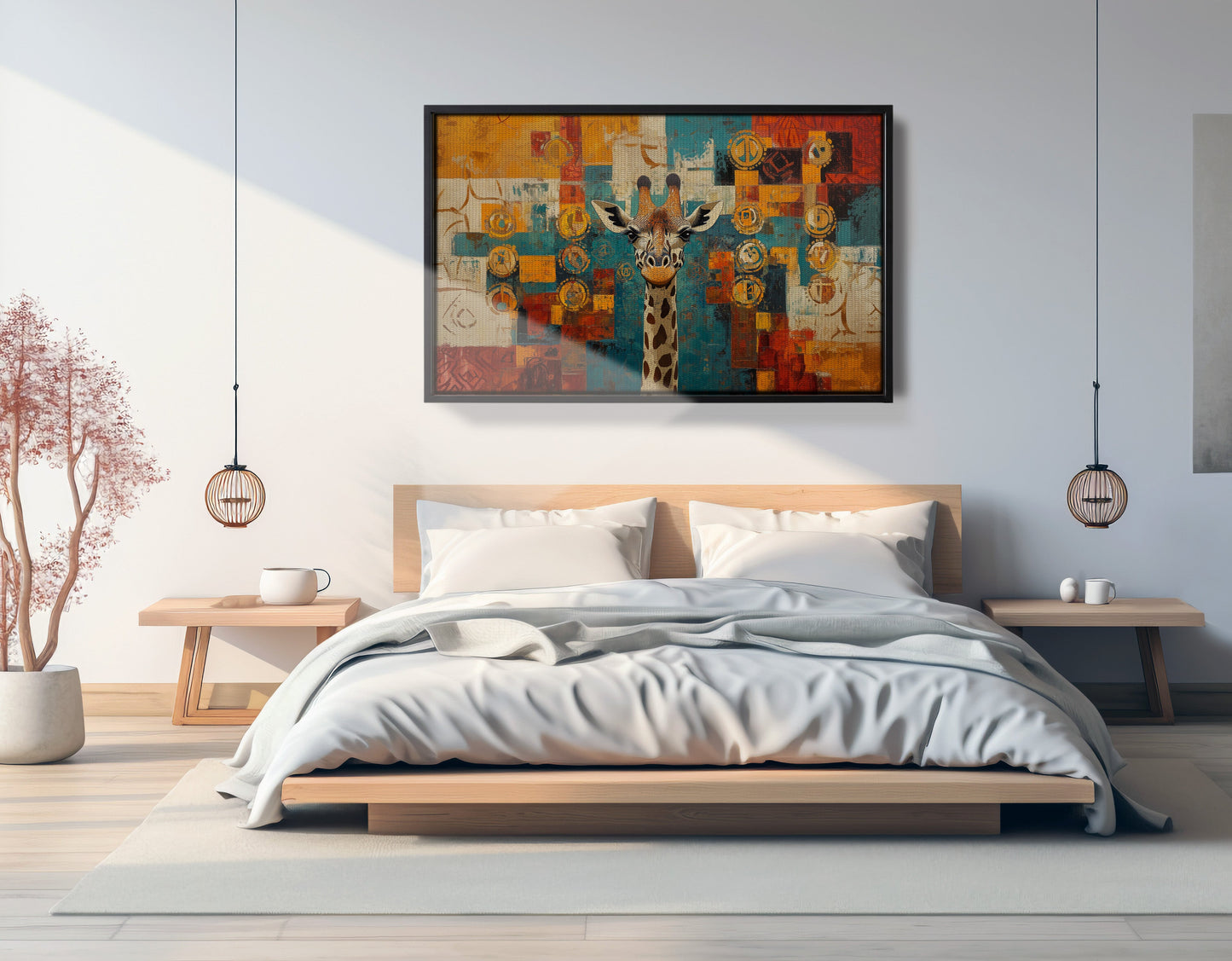 Giraffe Gold Pattern African American canvas print view 27