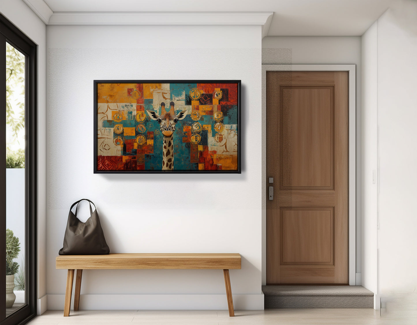 Giraffe Gold Pattern African American canvas print view 29