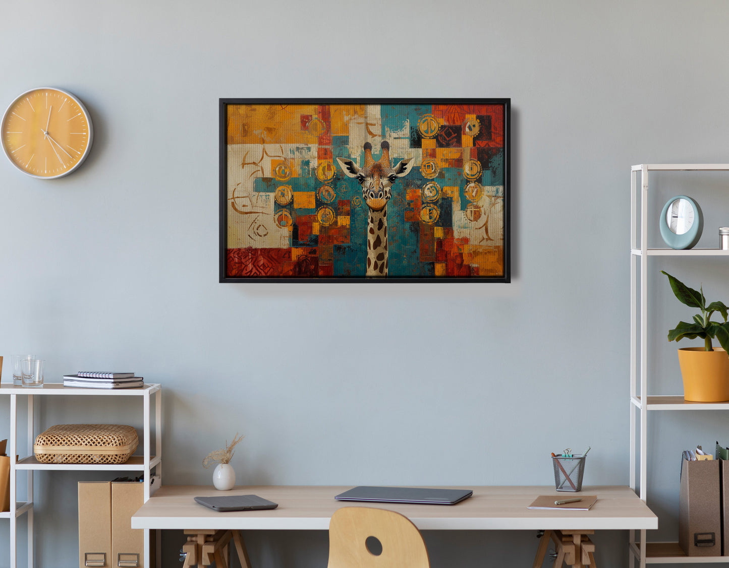 Giraffe Gold Pattern African American canvas print view 30