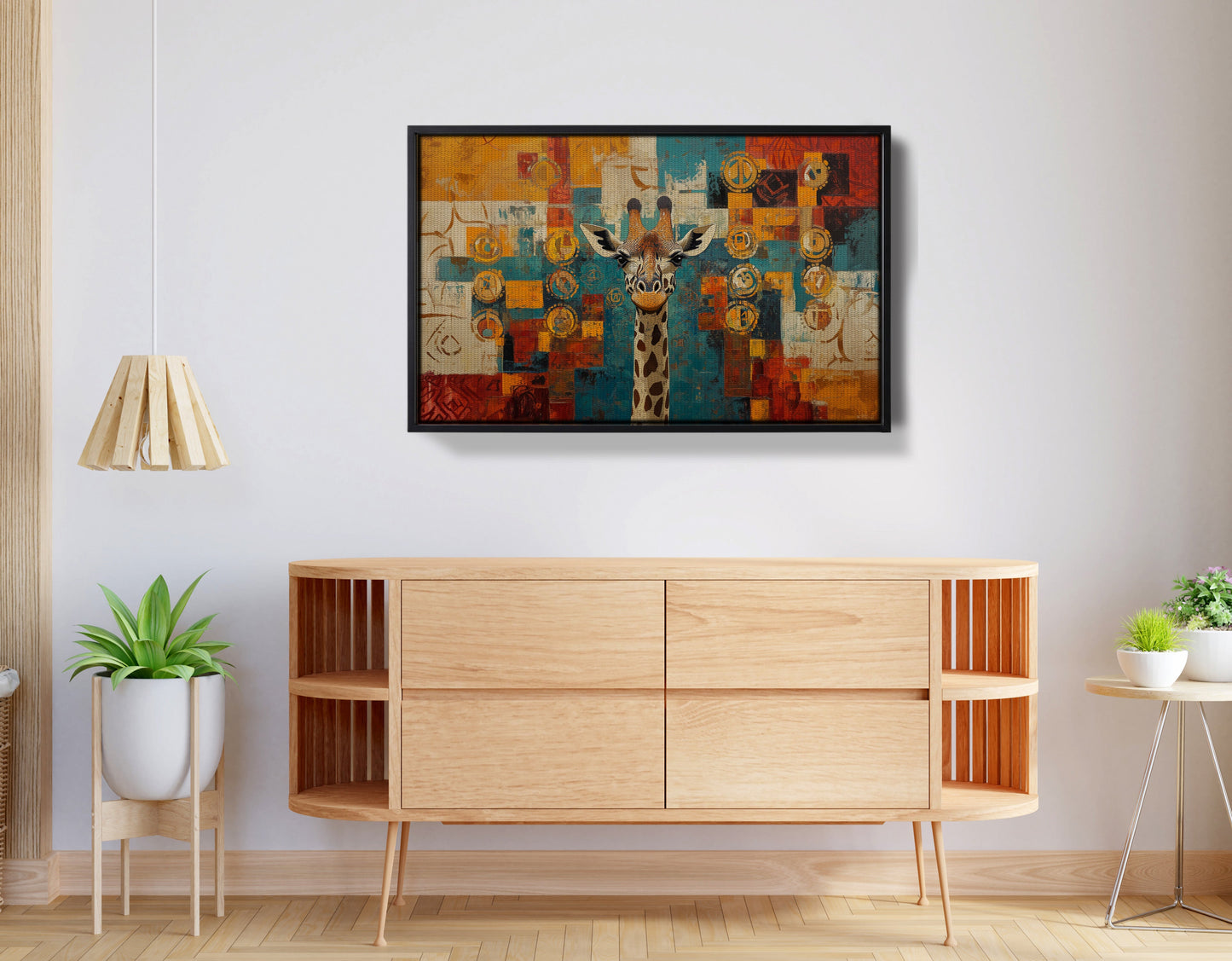 Giraffe Gold Pattern African American canvas print view 26