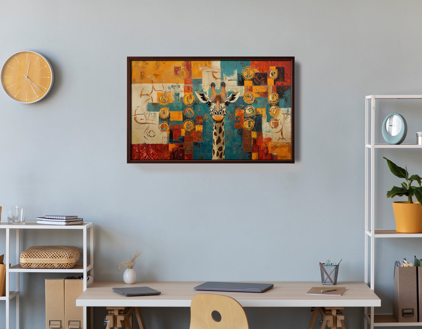 Giraffe Gold Pattern African American canvas print view 36