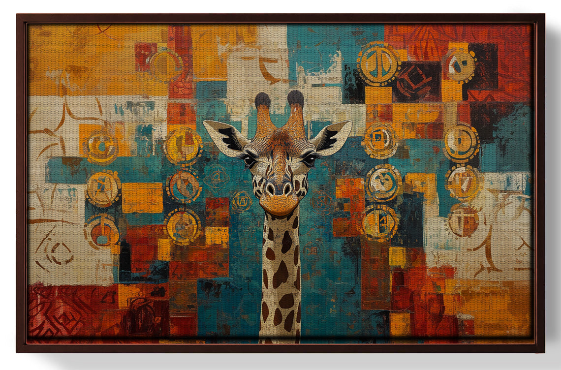 Giraffe Gold Pattern African American canvas print view 31
