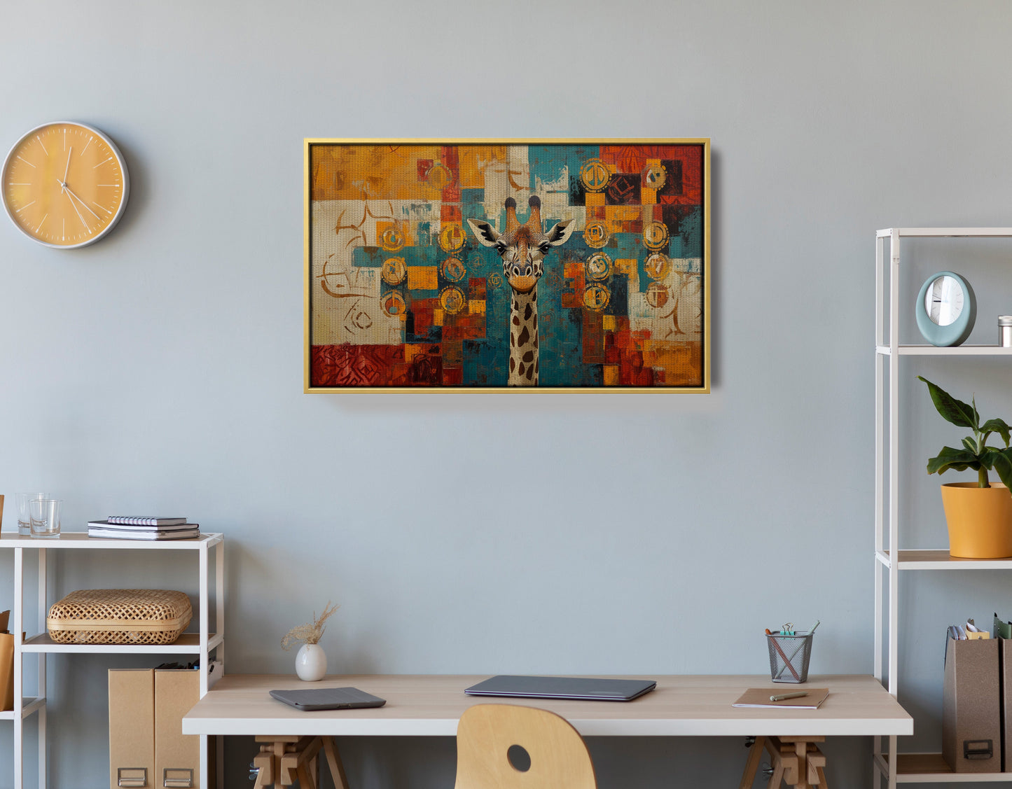Giraffe Gold Pattern African American canvas print view 42
