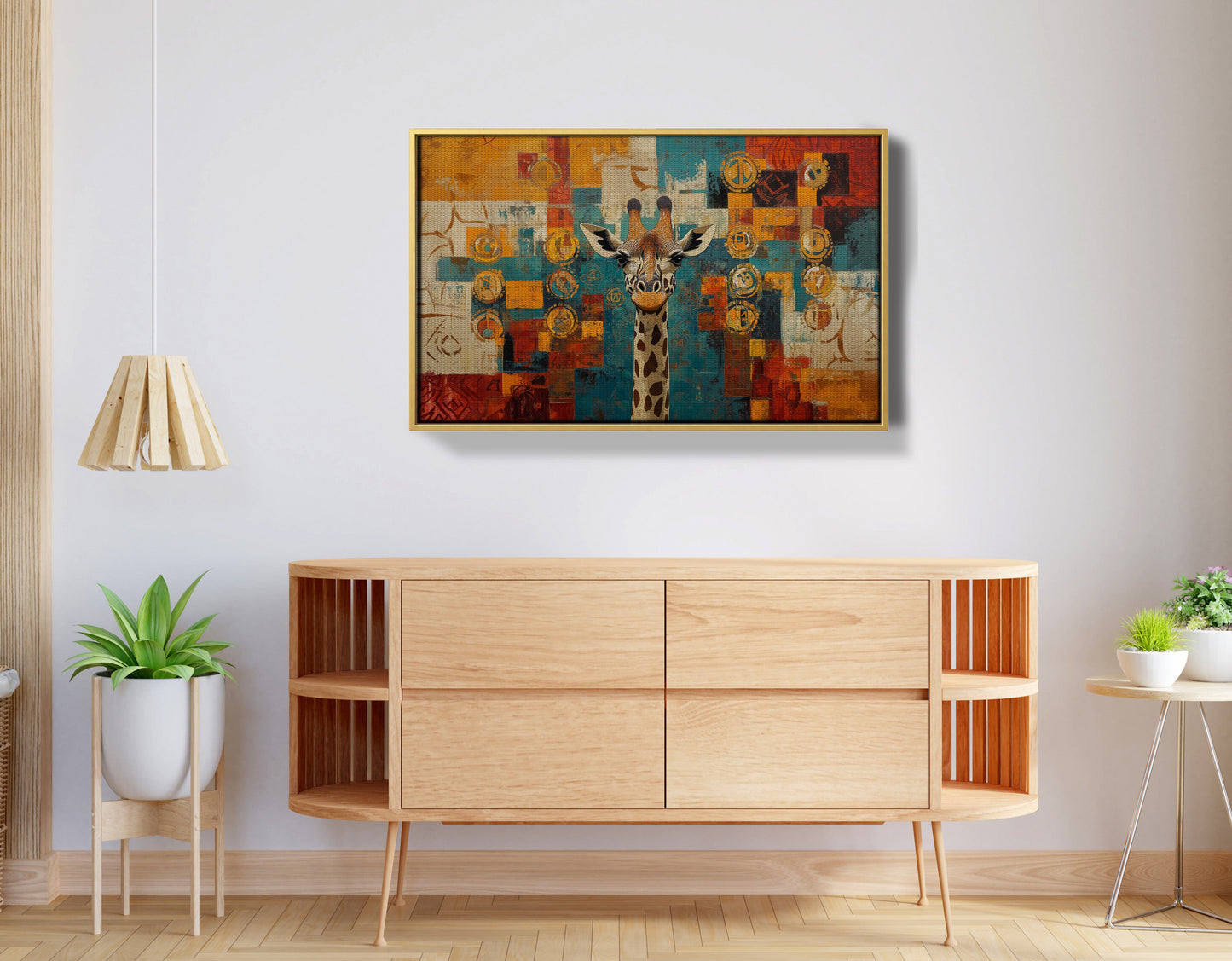 Giraffe Gold Pattern African American canvas print view 38