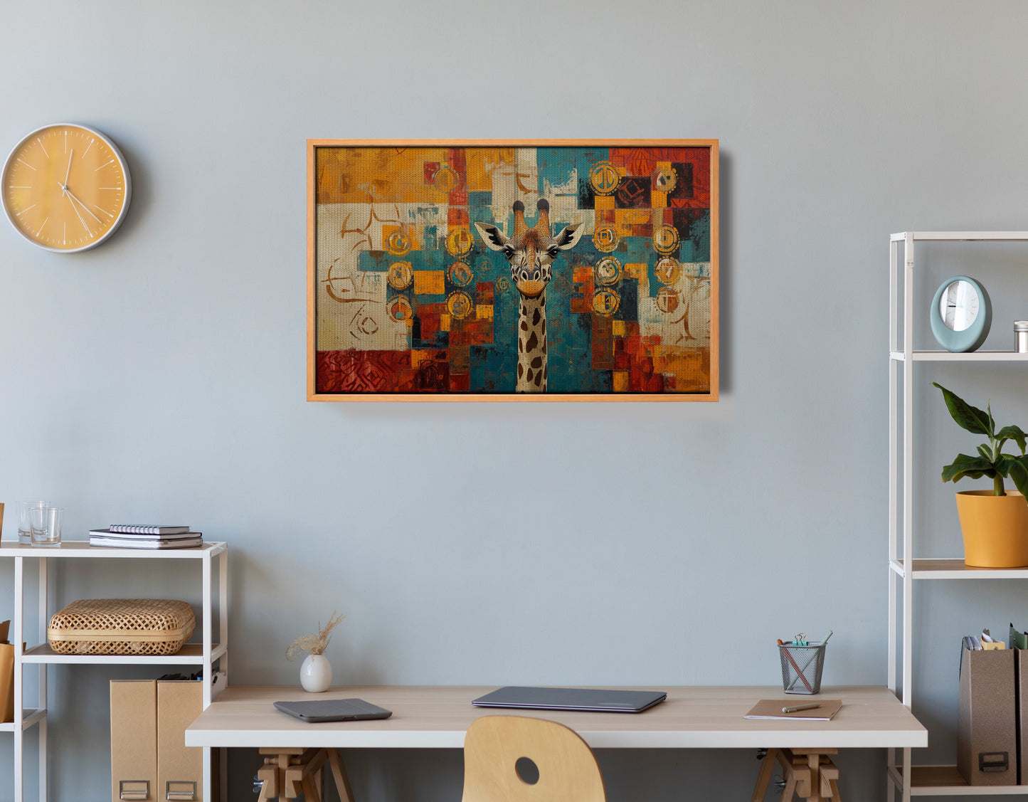 Giraffe Gold Pattern African American canvas print view 48