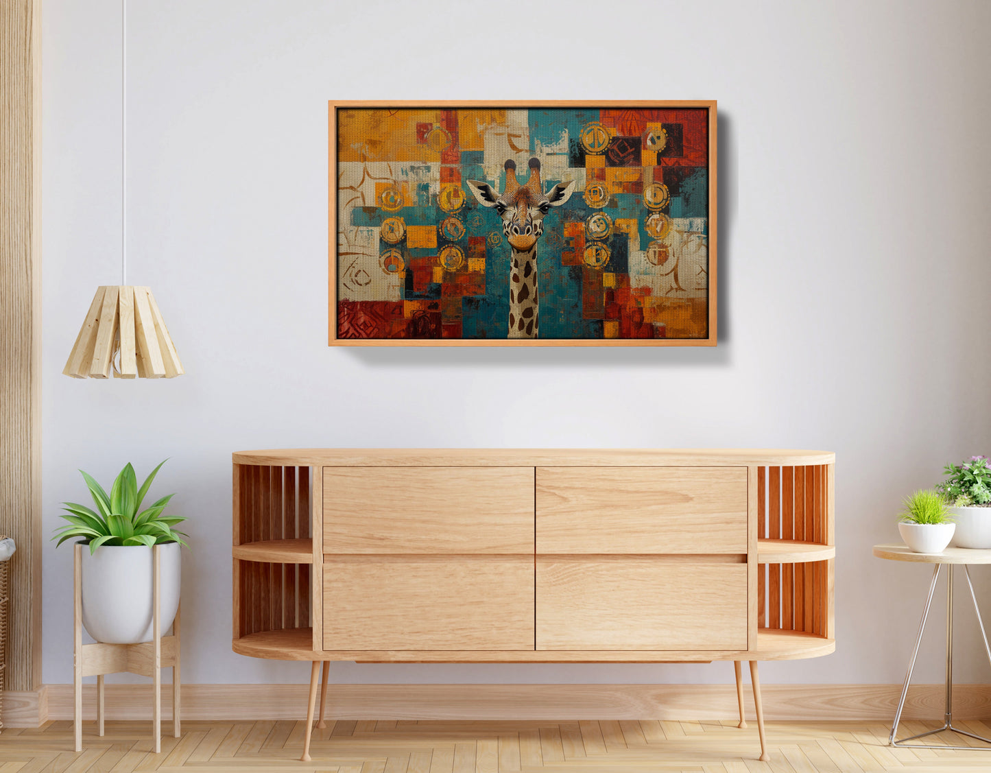Giraffe Gold Pattern African American canvas print view 44