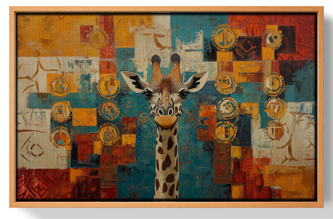 Giraffe Gold Pattern African American canvas print view 43