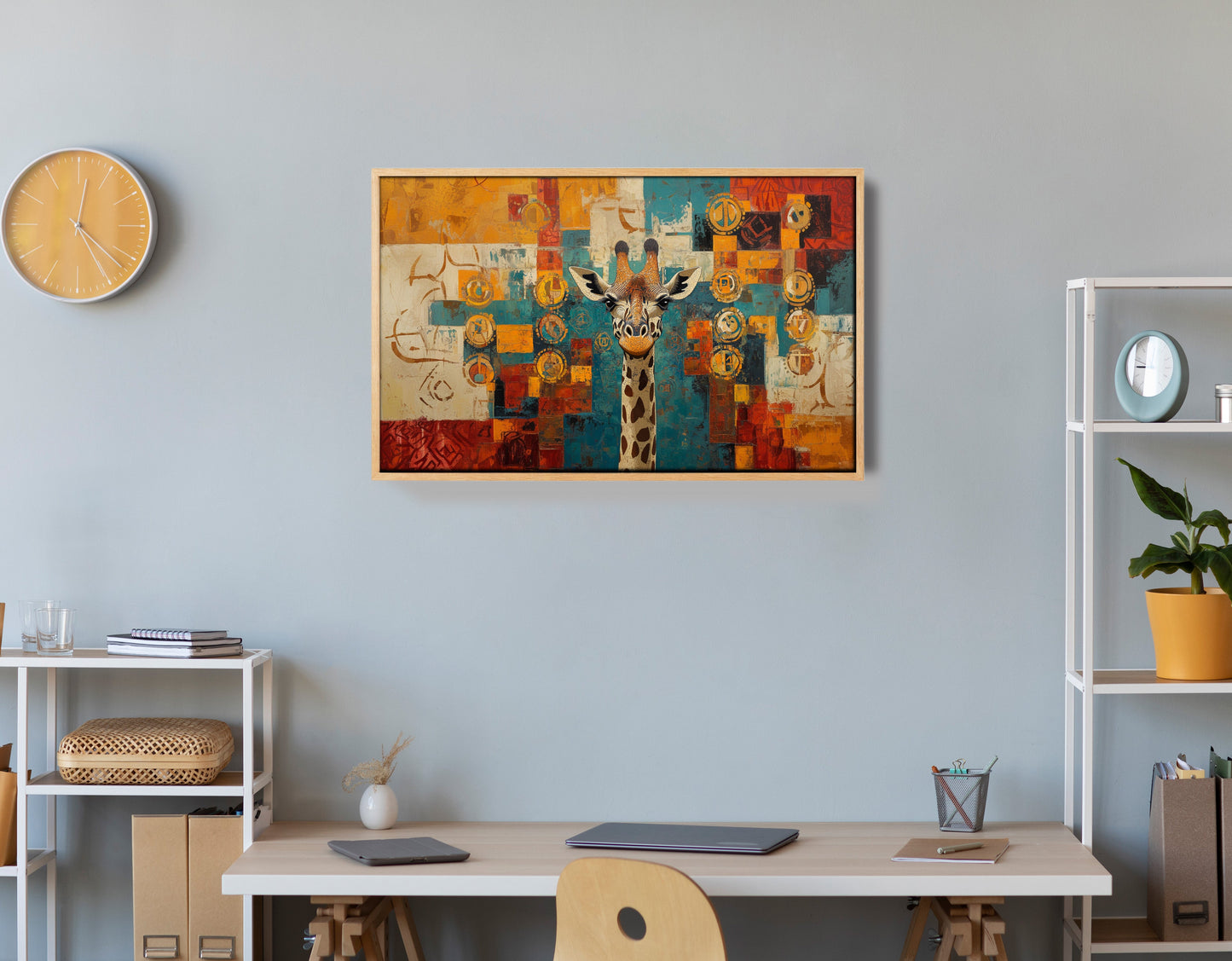 Giraffe Gold Pattern African American canvas print view 54