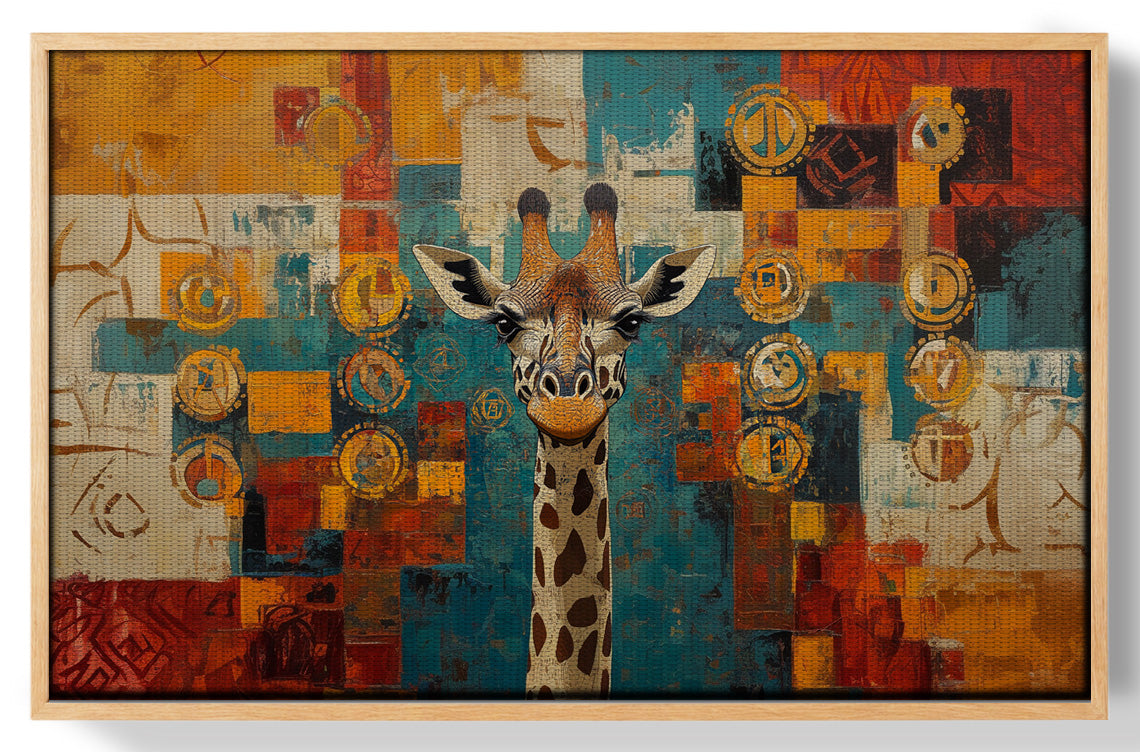 Giraffe Gold Pattern African American canvas print view 49