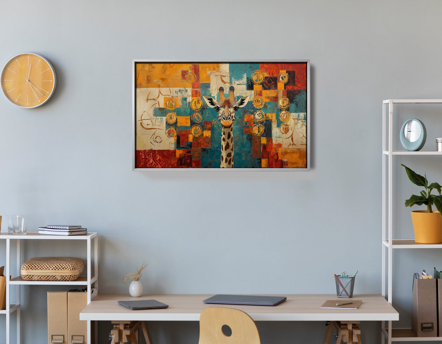 Giraffe Gold Pattern African American canvas print view 60