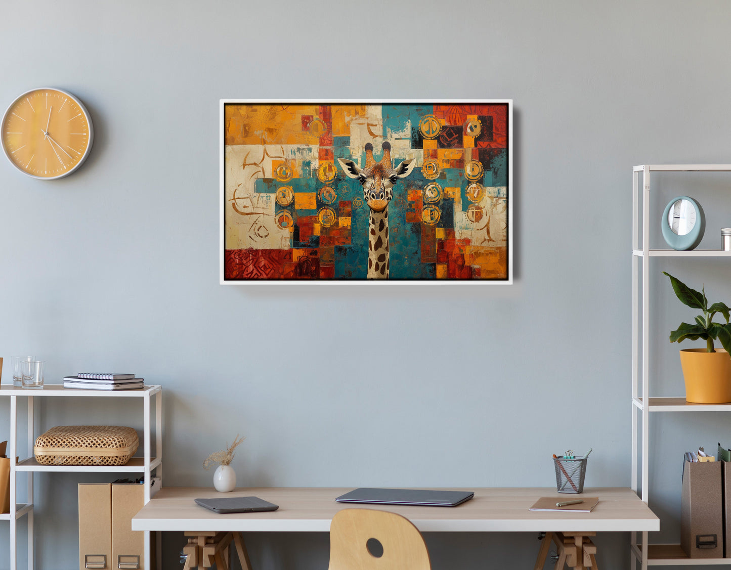 Giraffe Gold Pattern African American canvas print view 66