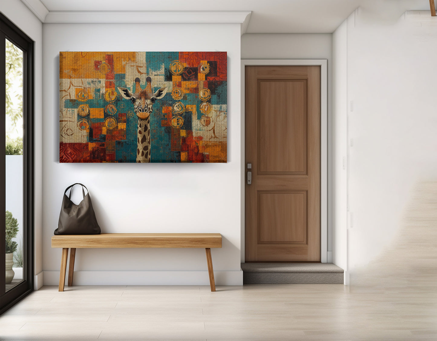 Giraffe Gold Pattern African American canvas print view 17