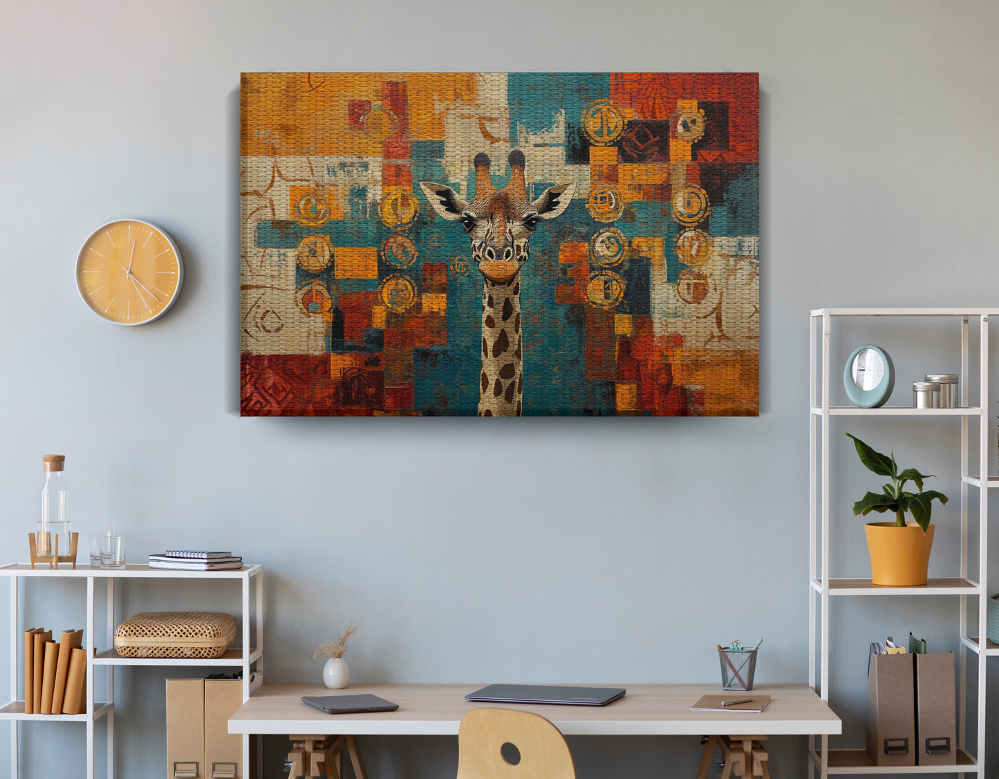 Giraffe Gold Pattern African American canvas print view 18