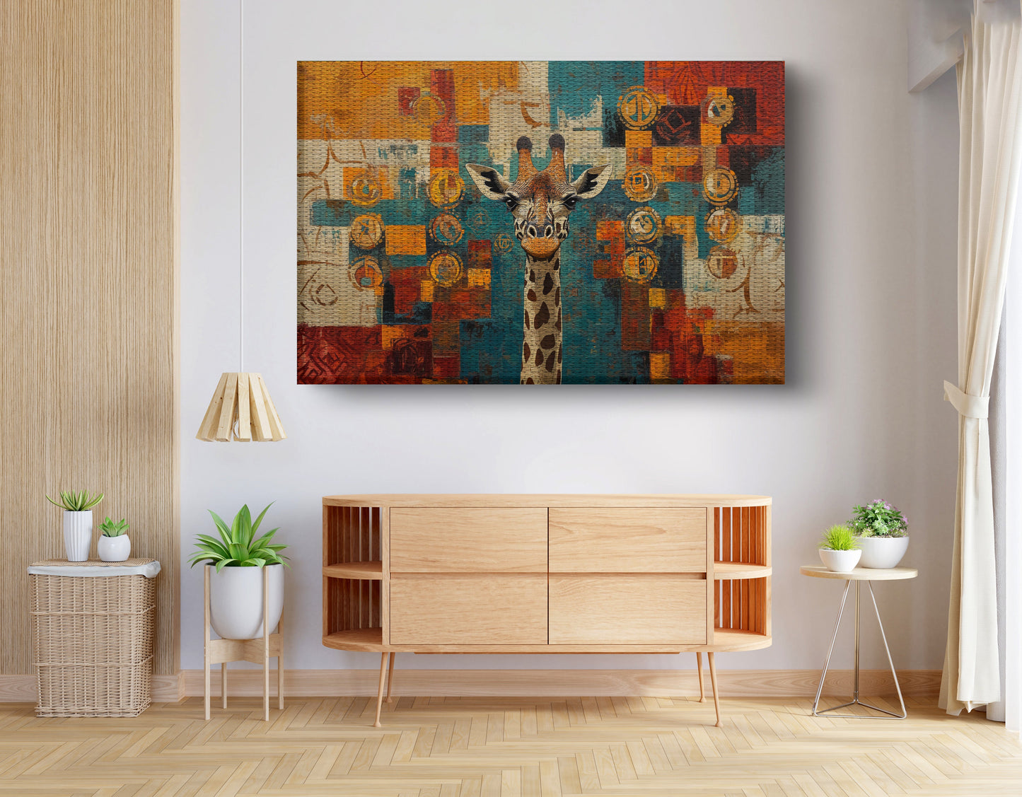 Giraffe Gold Pattern African American canvas print view 14
