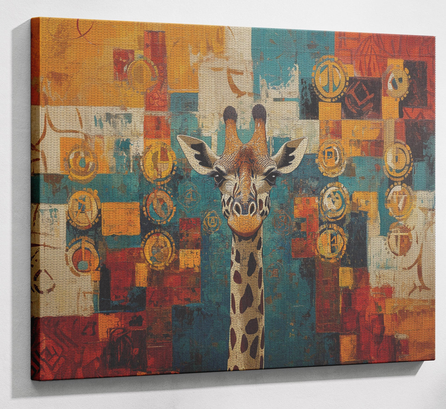 Giraffe Gold Pattern African American canvas print view 13