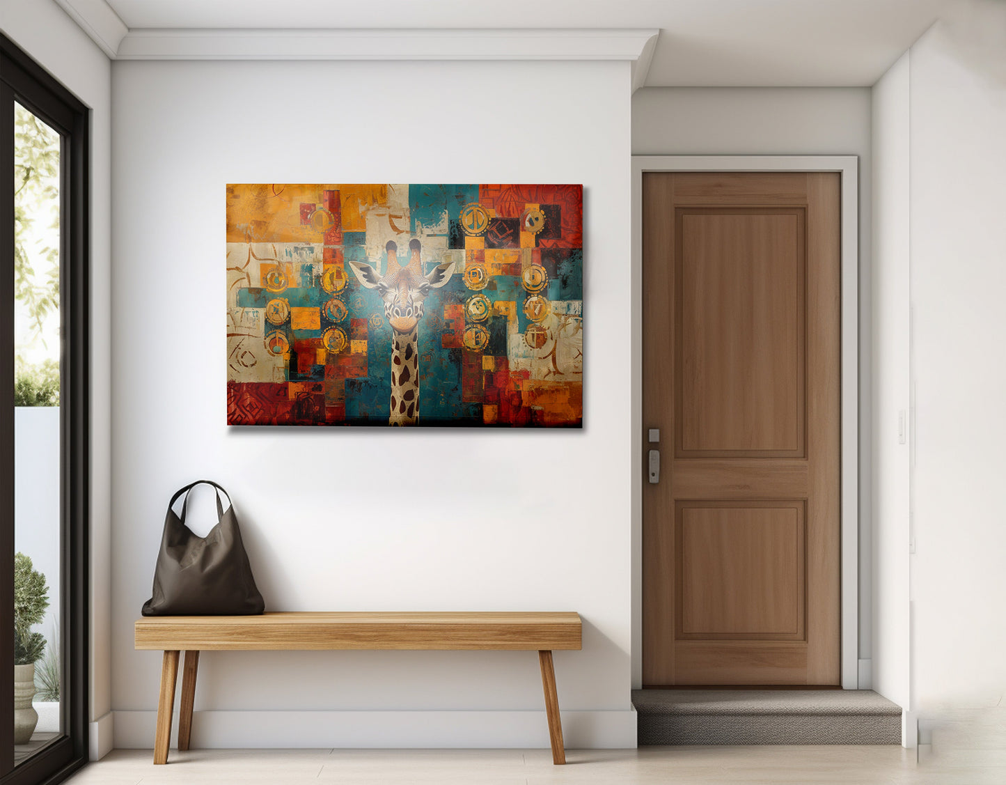 Giraffe Gold Pattern African American canvas print view 23
