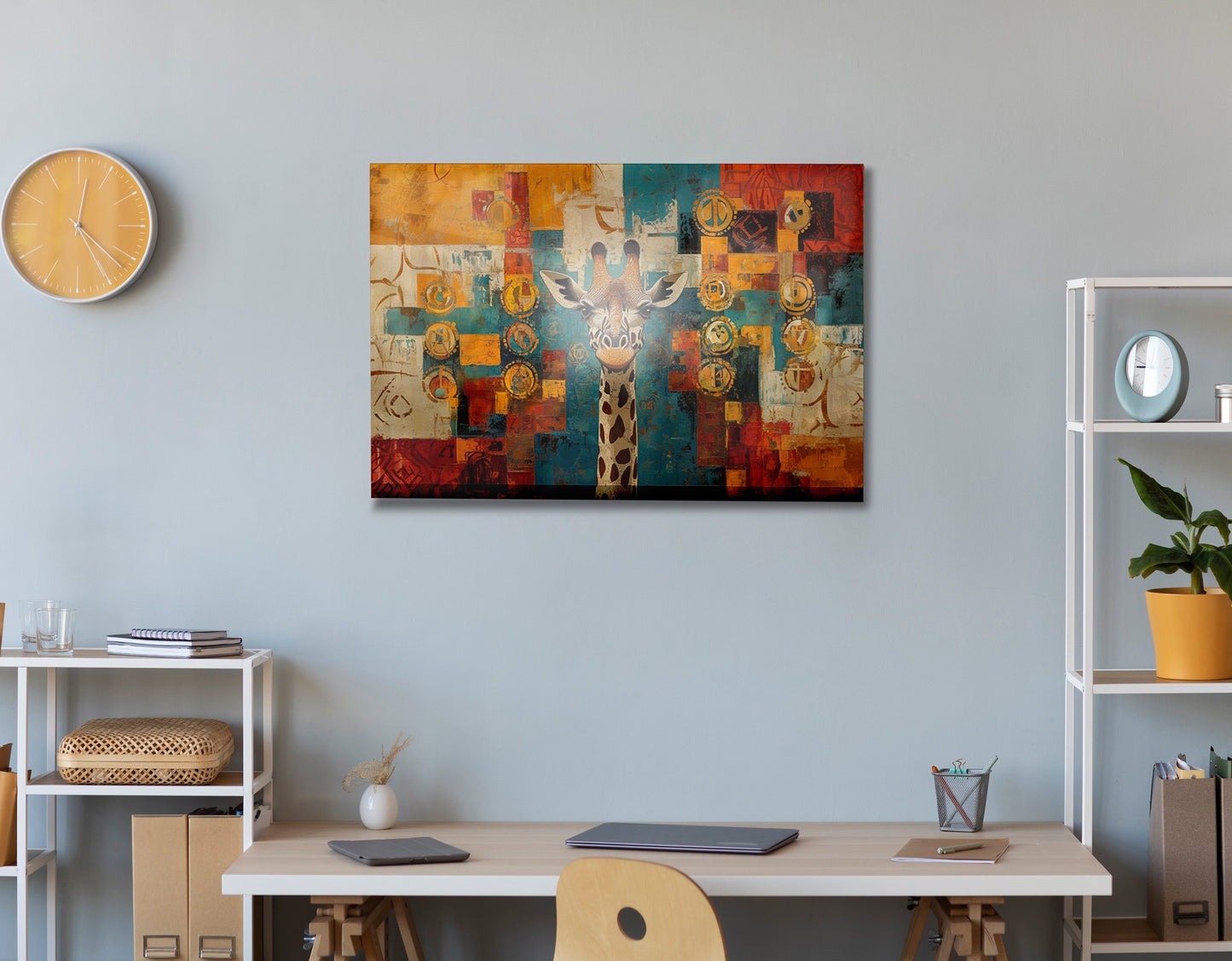 Giraffe Gold Pattern African American canvas print view 24