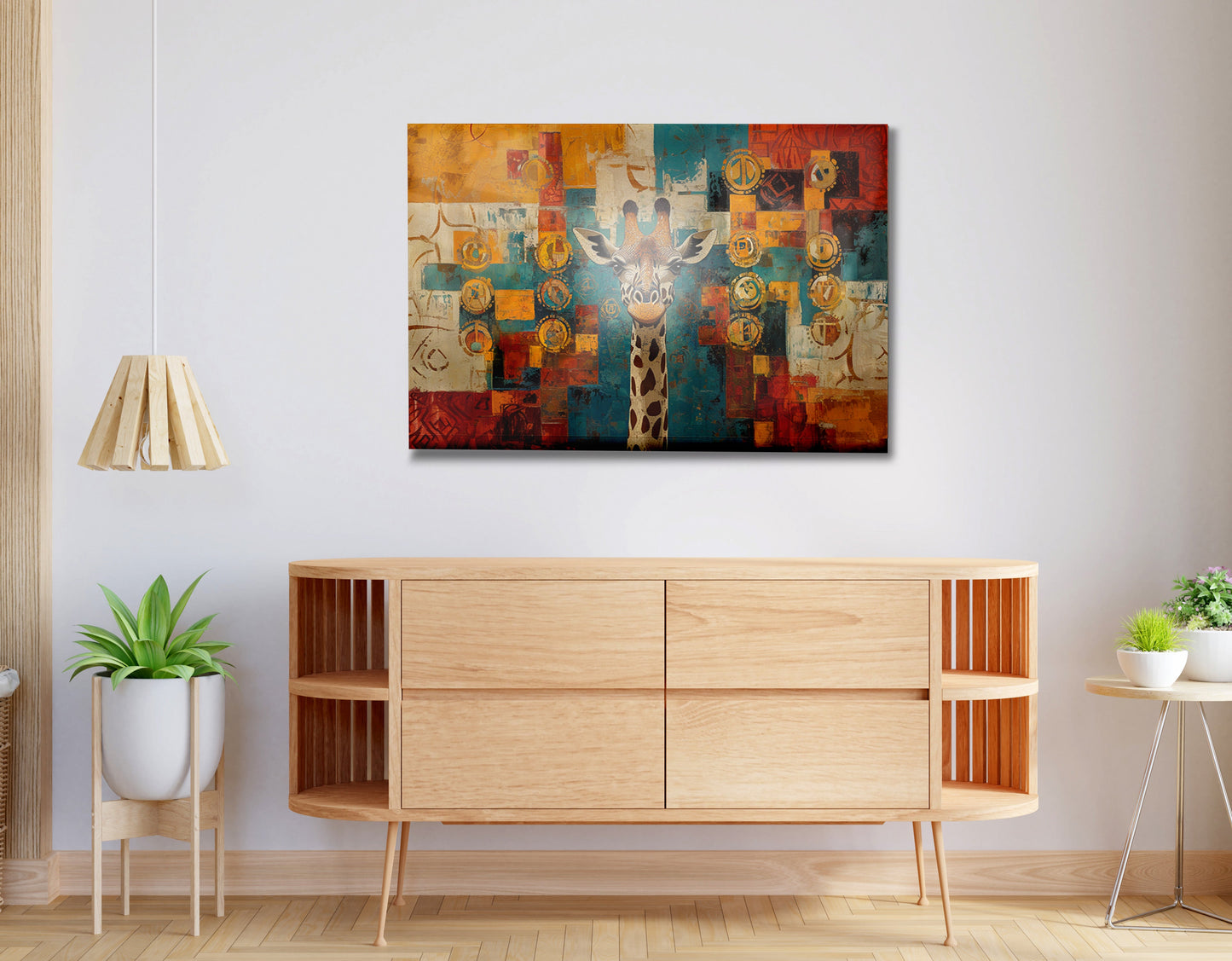 Giraffe Gold Pattern African American canvas print view 20