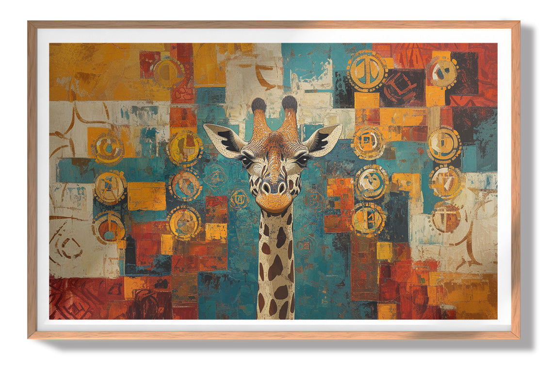 Giraffe Gold Pattern African American canvas print view 79