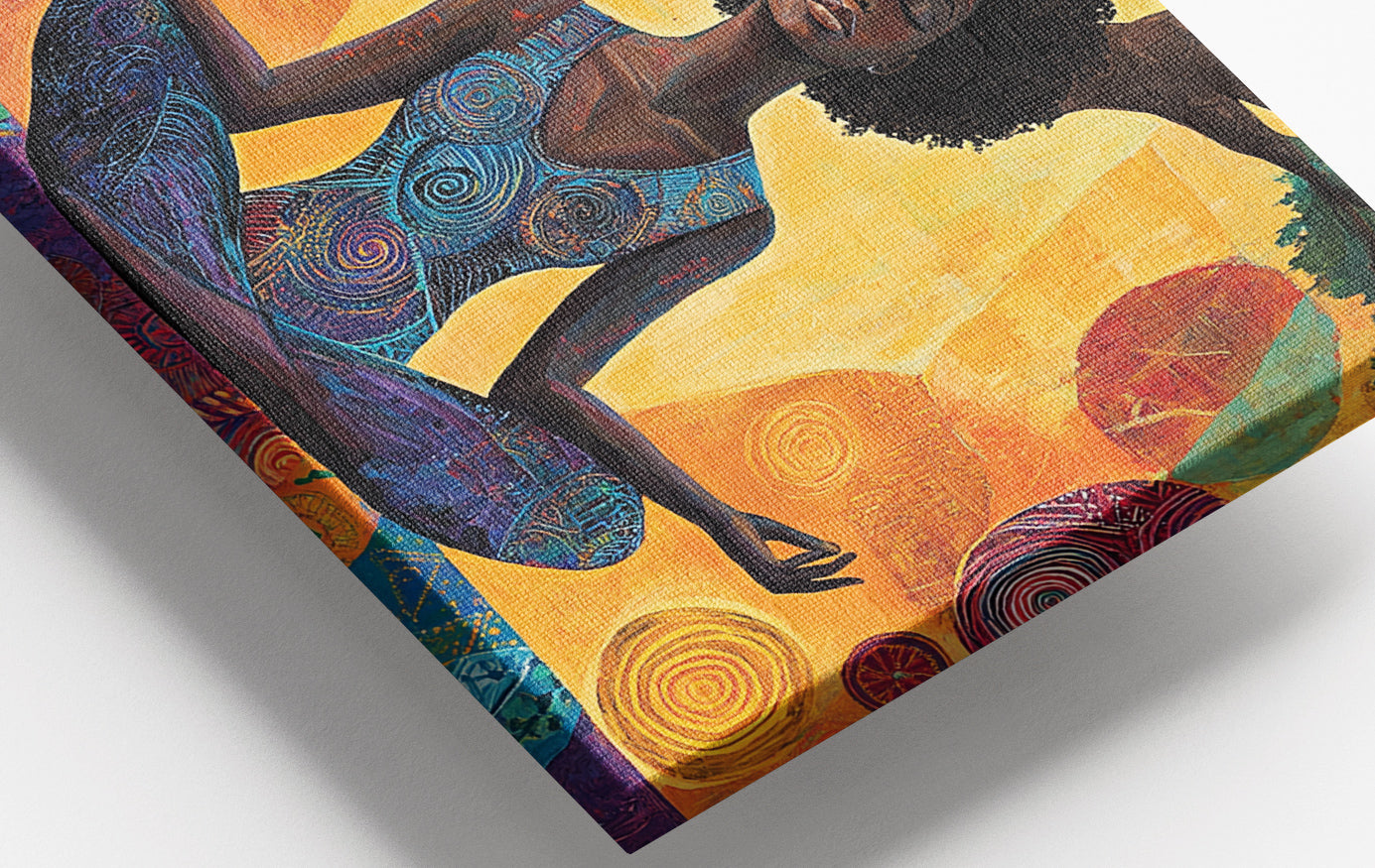 Close-up of Black Woman Yoga Meditation African American wall art detail