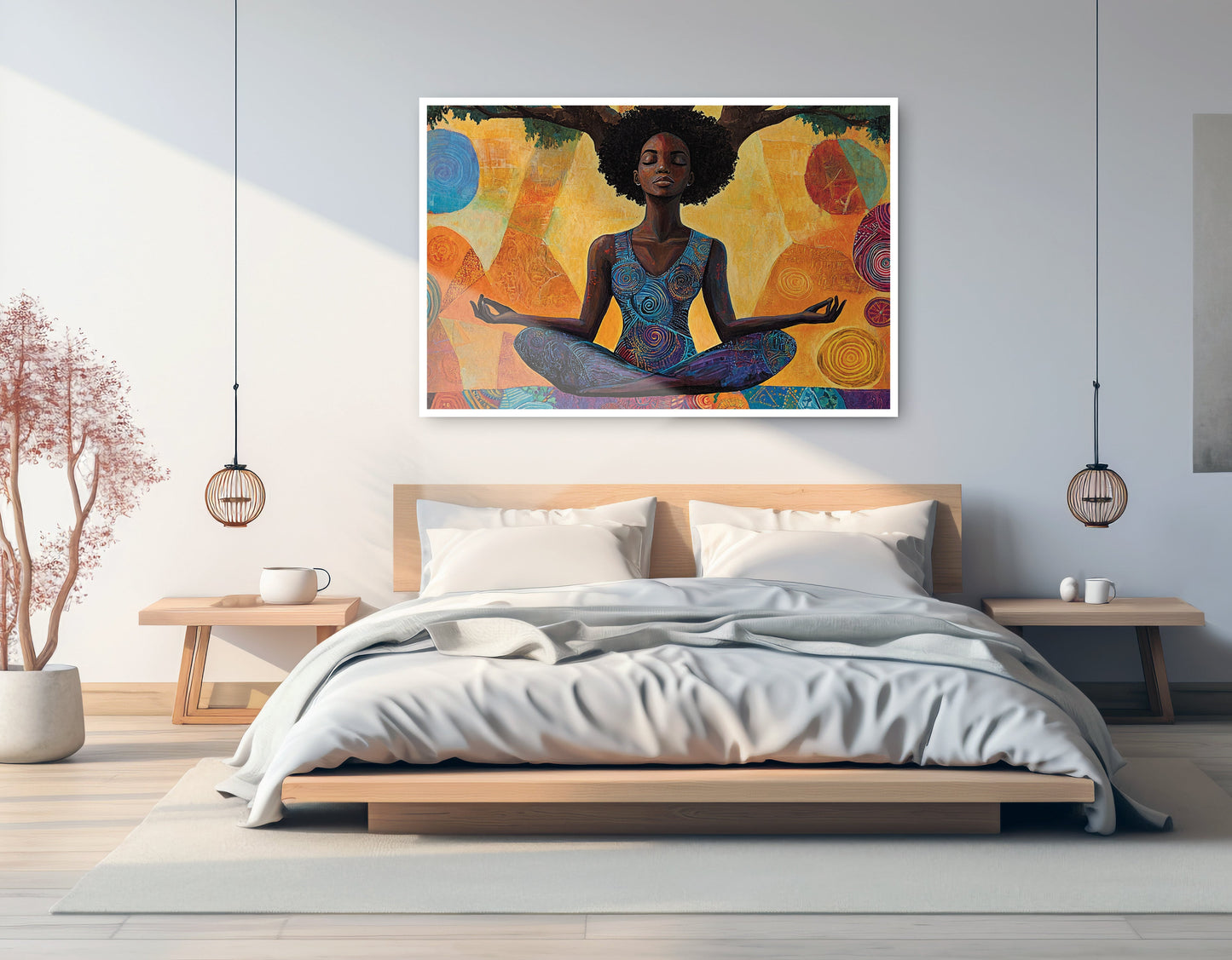 Black Woman Yoga Meditation African American wall art artwork view
