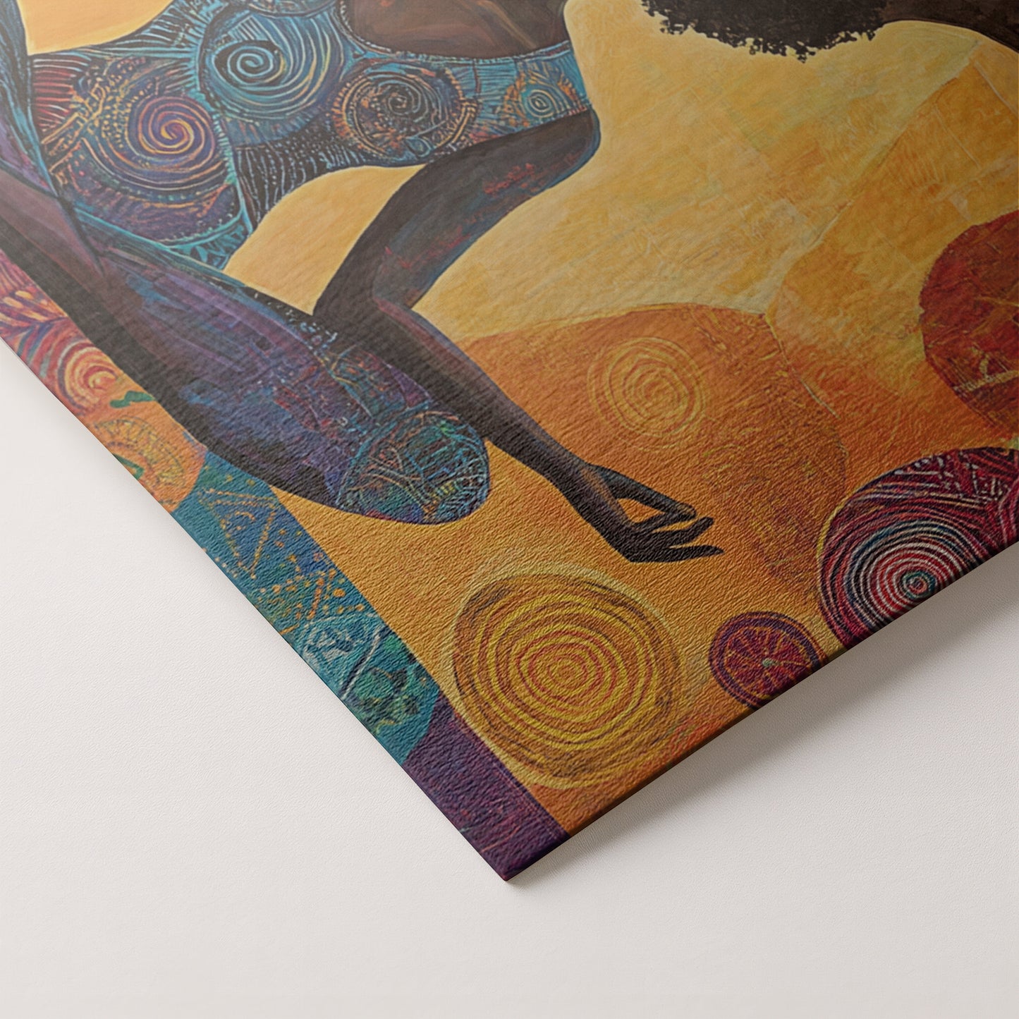 Black Woman Yoga Meditation African American wall art artwork by MoomZee Artwork
