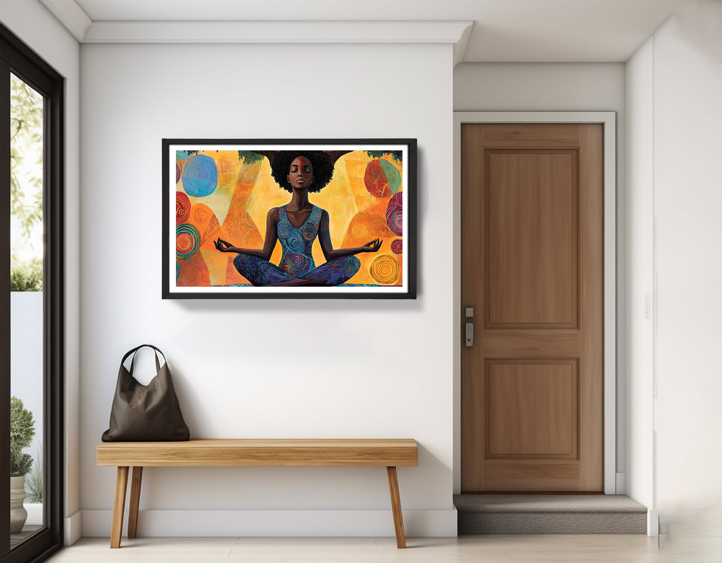 Black Woman Yoga Meditation African American wall art view 71