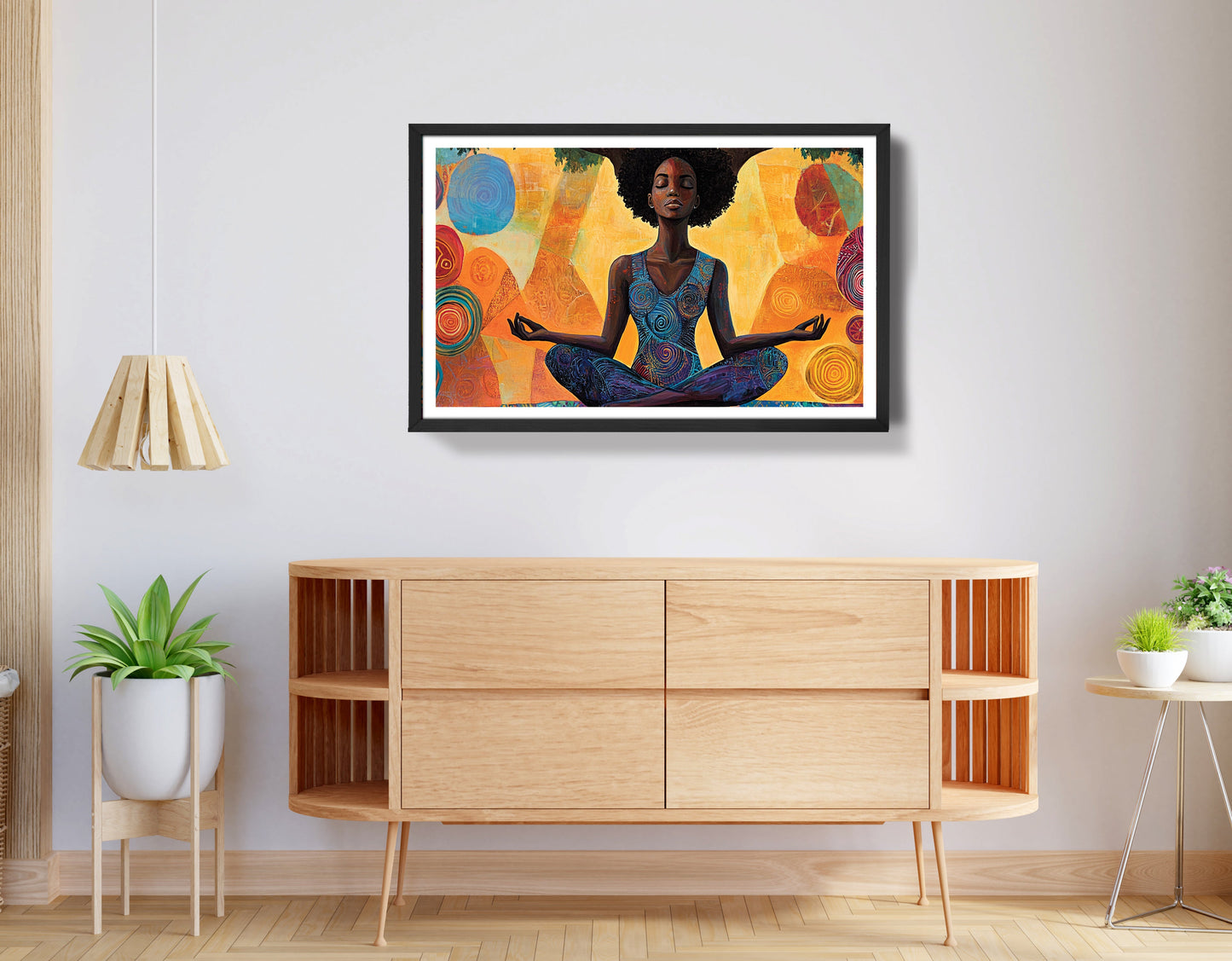 Black Woman Yoga Meditation African American wall art view 68
