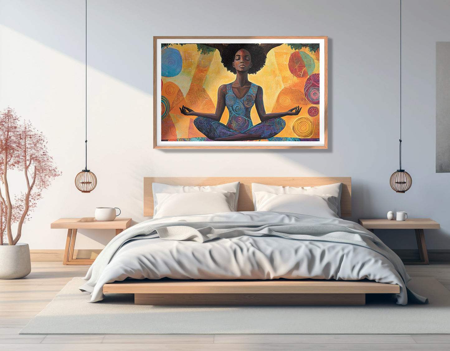 Black Woman Yoga Meditation African American wall art view 81
