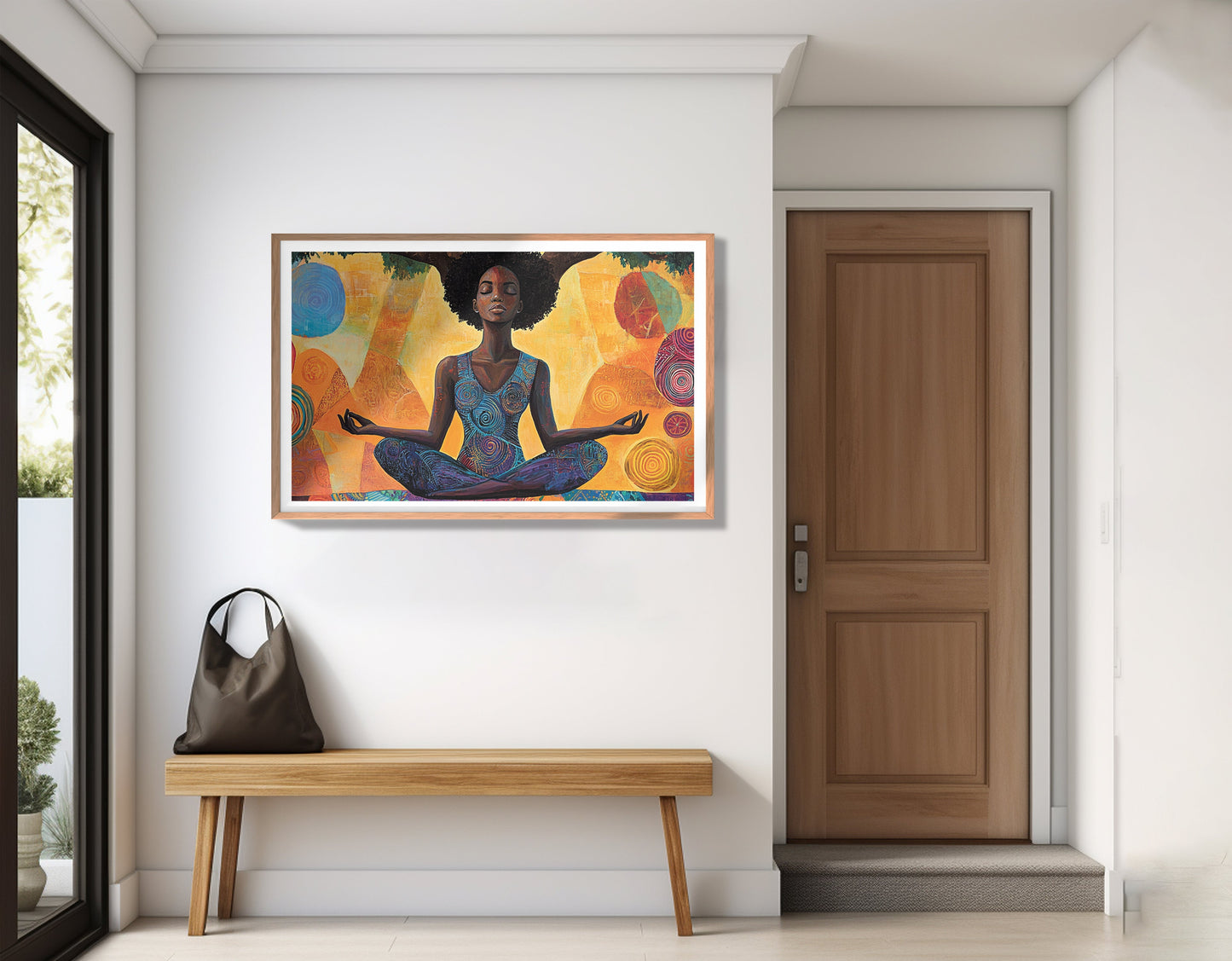 Black Woman Yoga Meditation African American wall art view 83