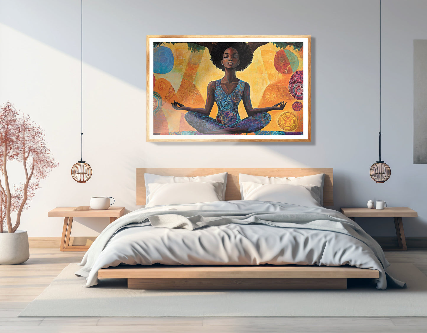 Black Woman Yoga Meditation African American wall art view 75