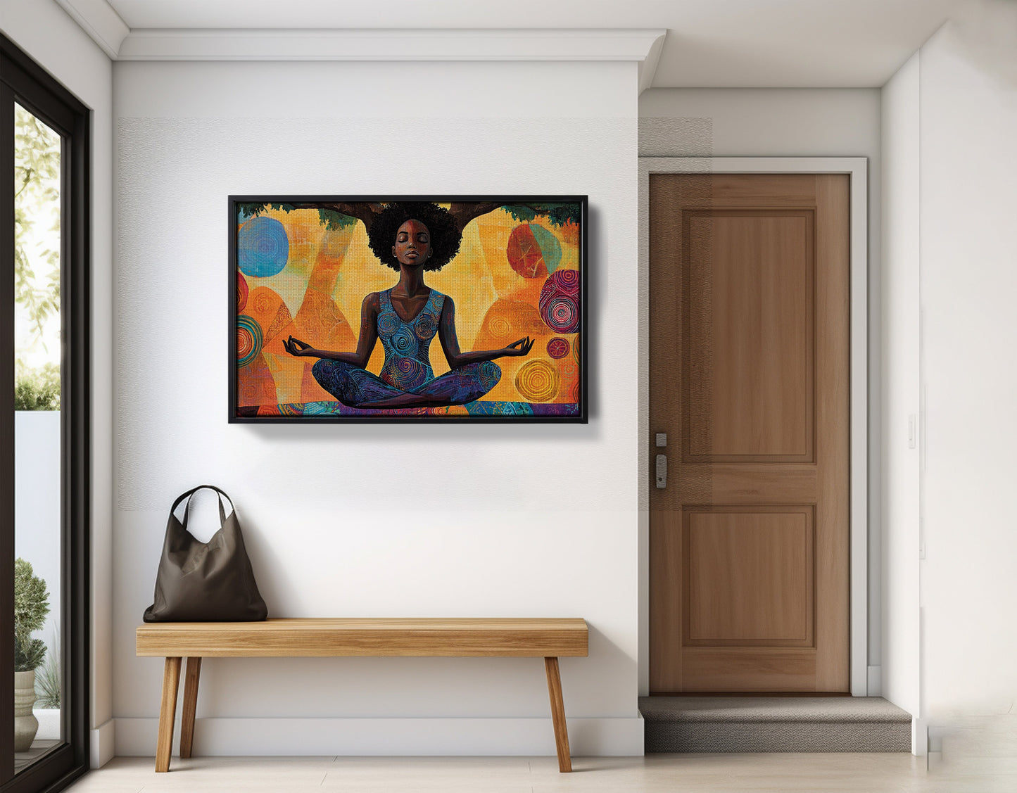 Black Woman Yoga Meditation African American wall art view 29