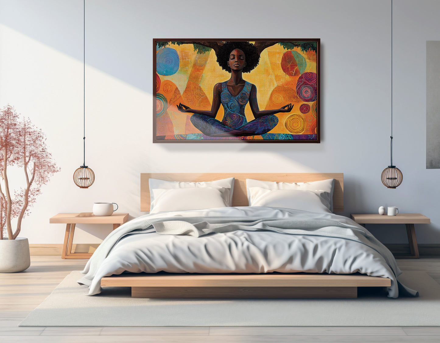 Black Woman Yoga Meditation African American wall art view 33