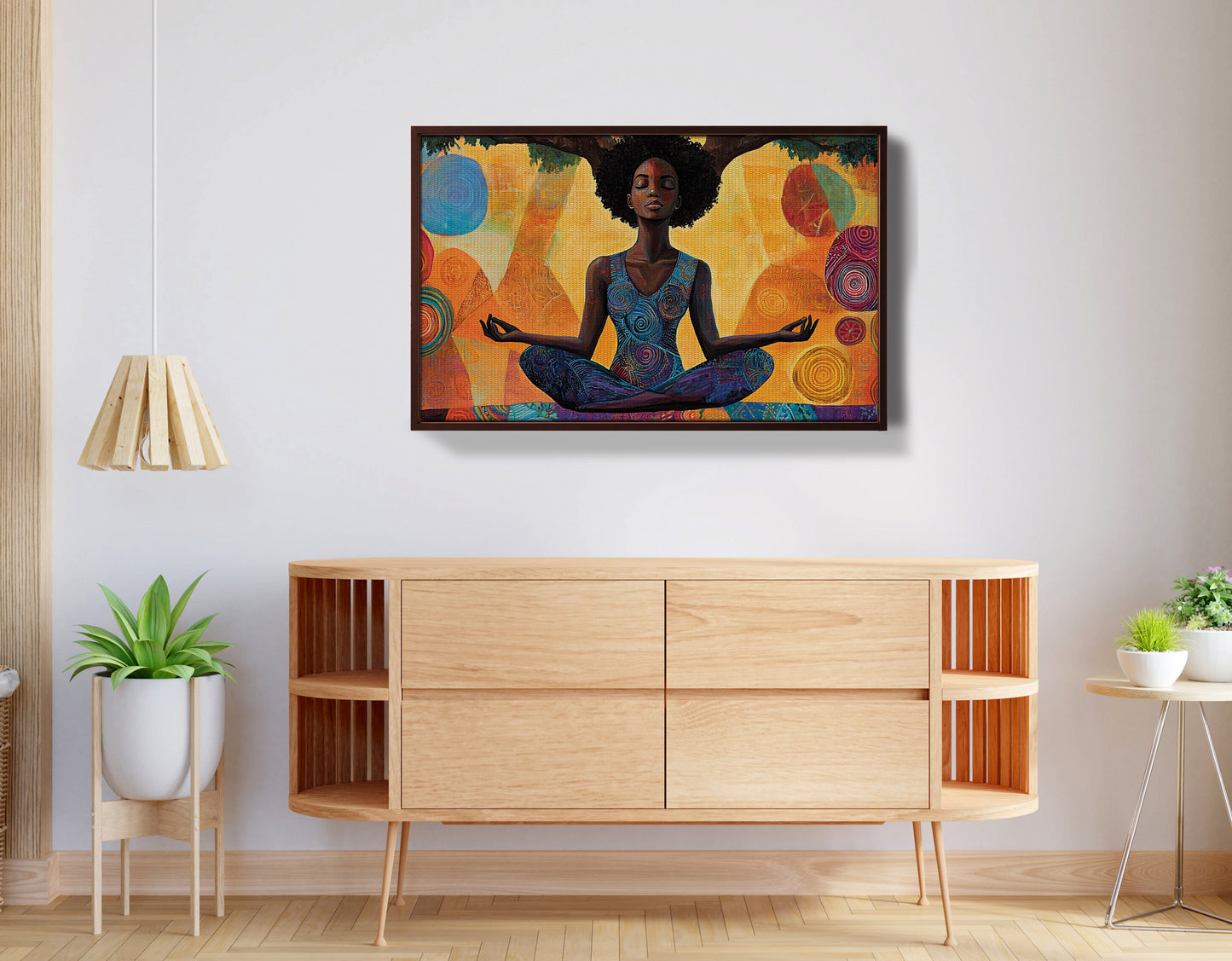 Black Woman Yoga Meditation African American wall art view 32