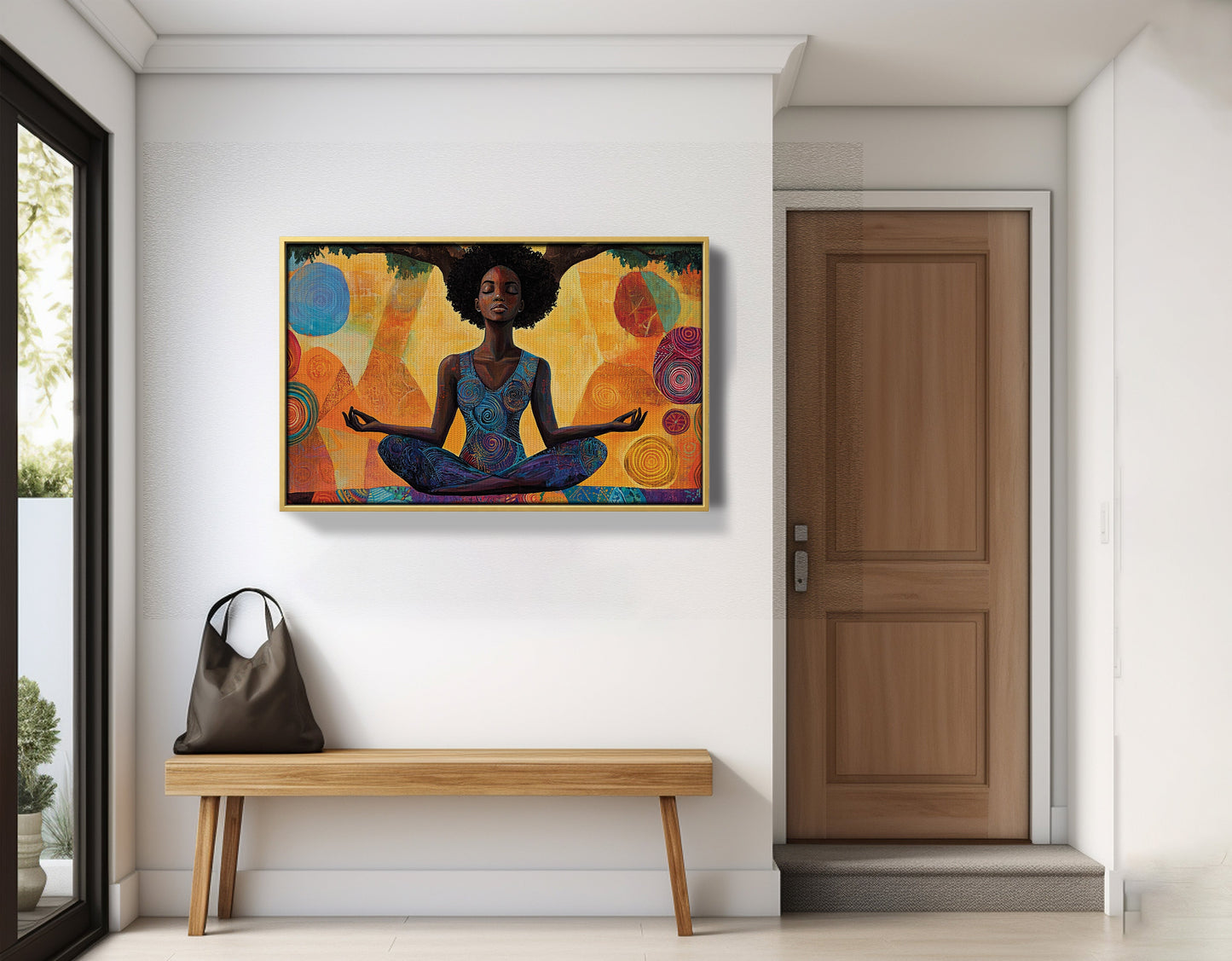 Black Woman Yoga Meditation African American wall art view 41