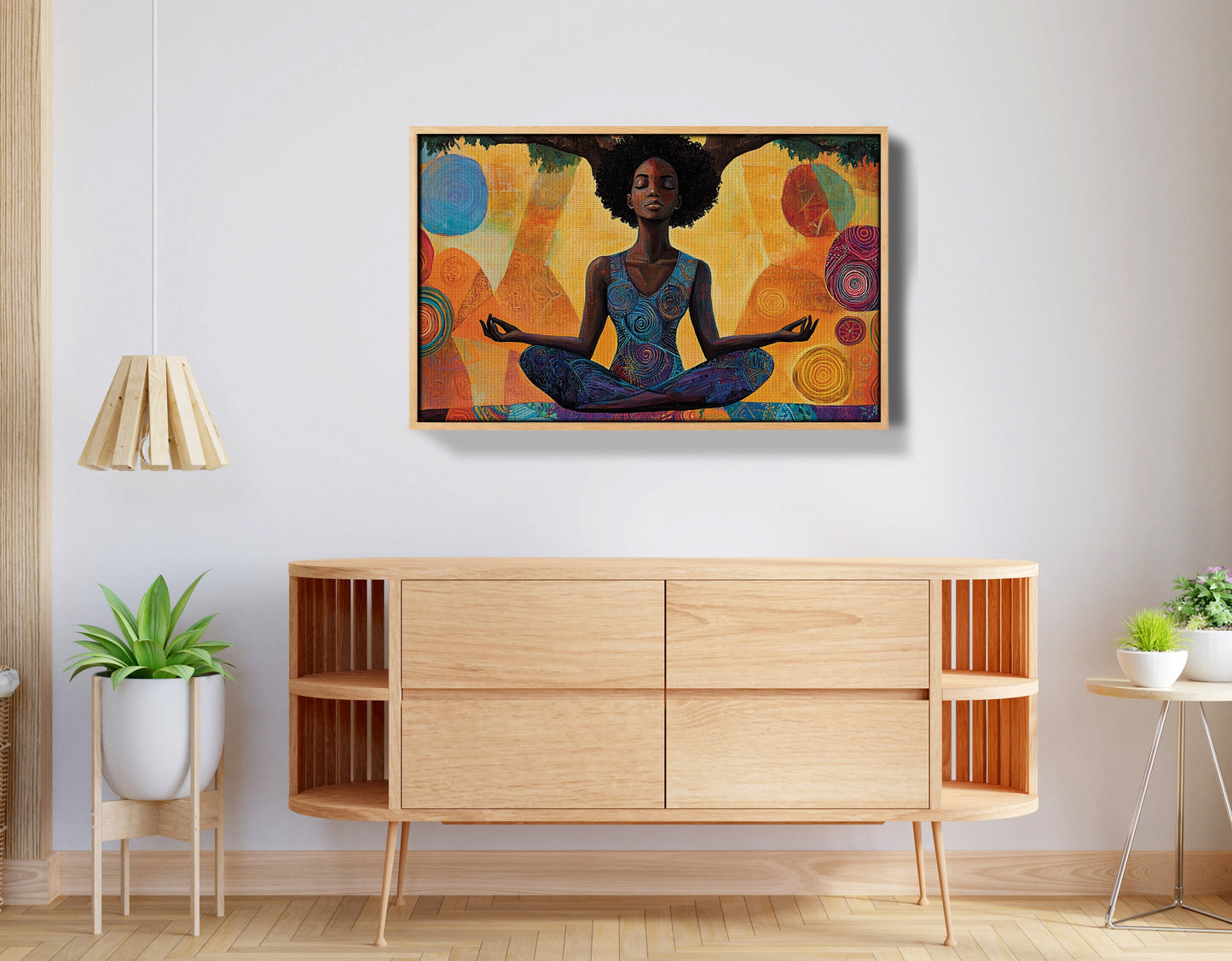 Black Woman Yoga Meditation African American wall art view 50