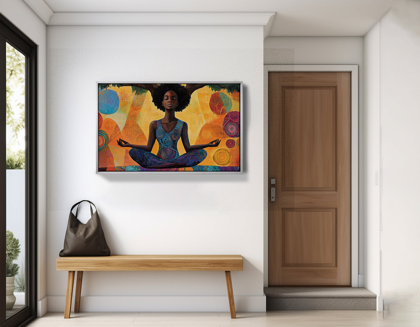 Black Woman Yoga Meditation African American wall art view 59